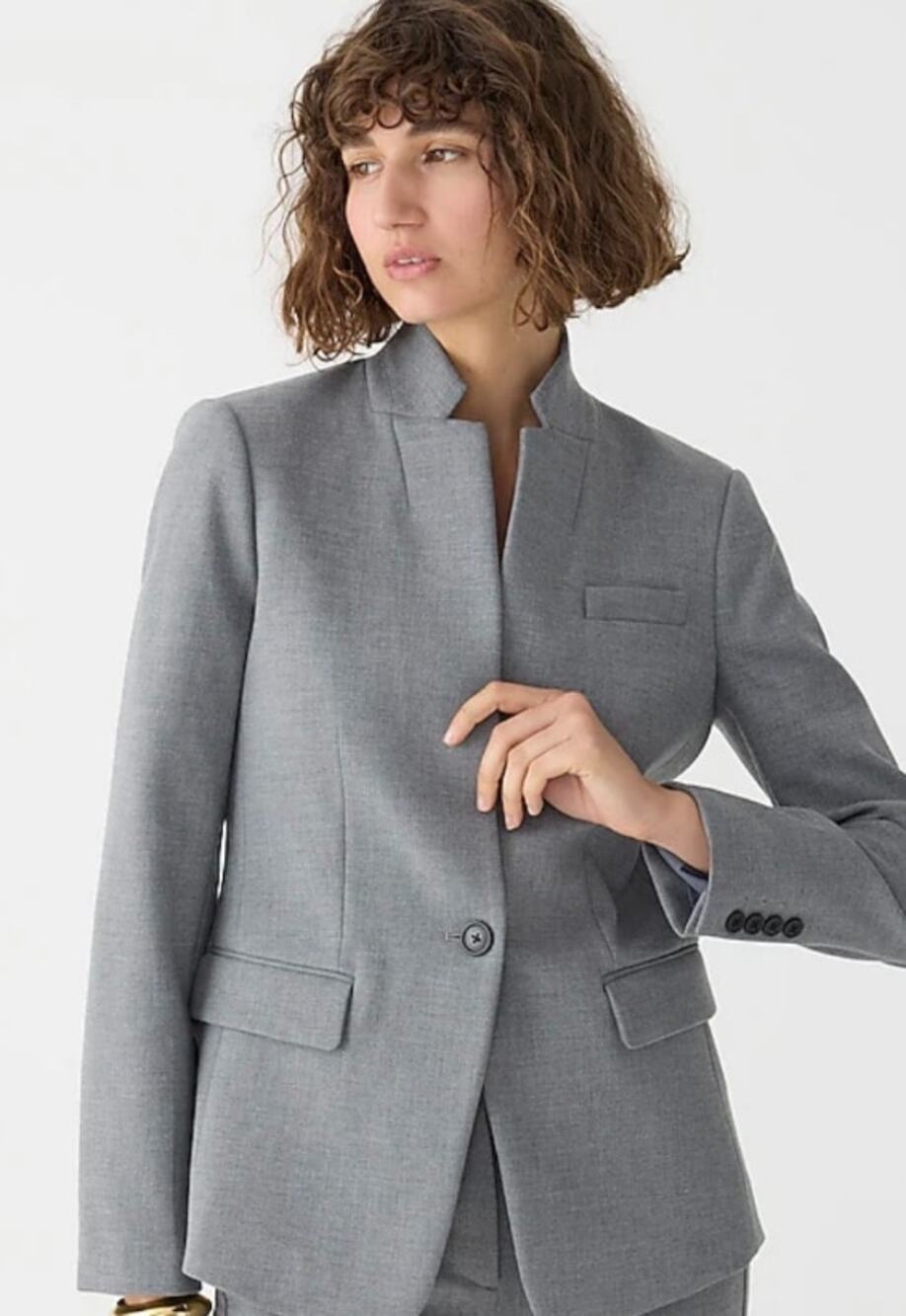 J. Crew Regent Blazer Donegal Gray Wool Blend Lined One Button Women's 4